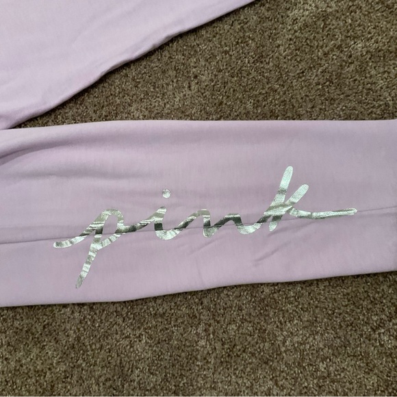 New Victoria Secret PINK Lavender Sweatpants with tapered legs, Size L - Picture 6 of 6